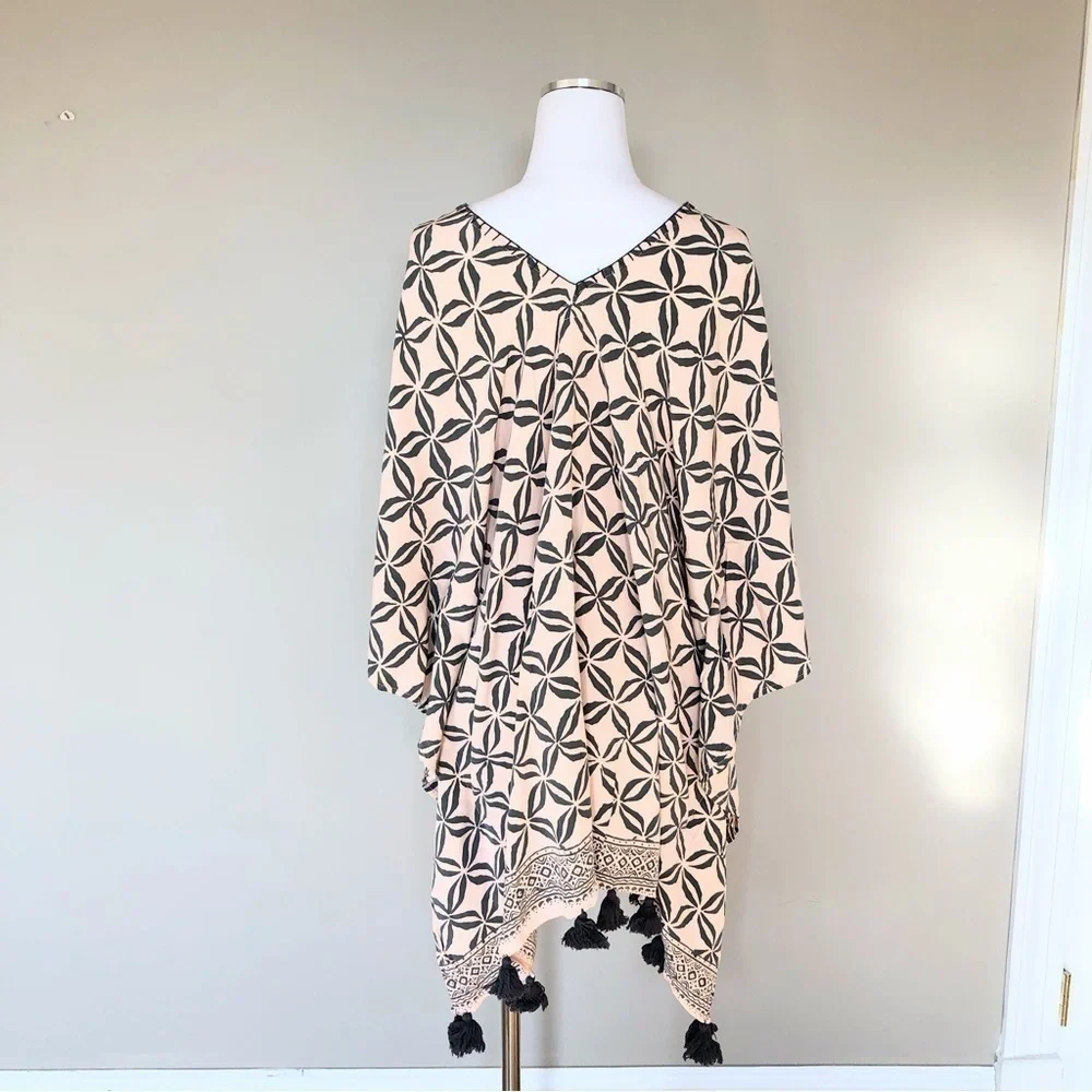 Ljc designs blush gray beach cover up tassels one size